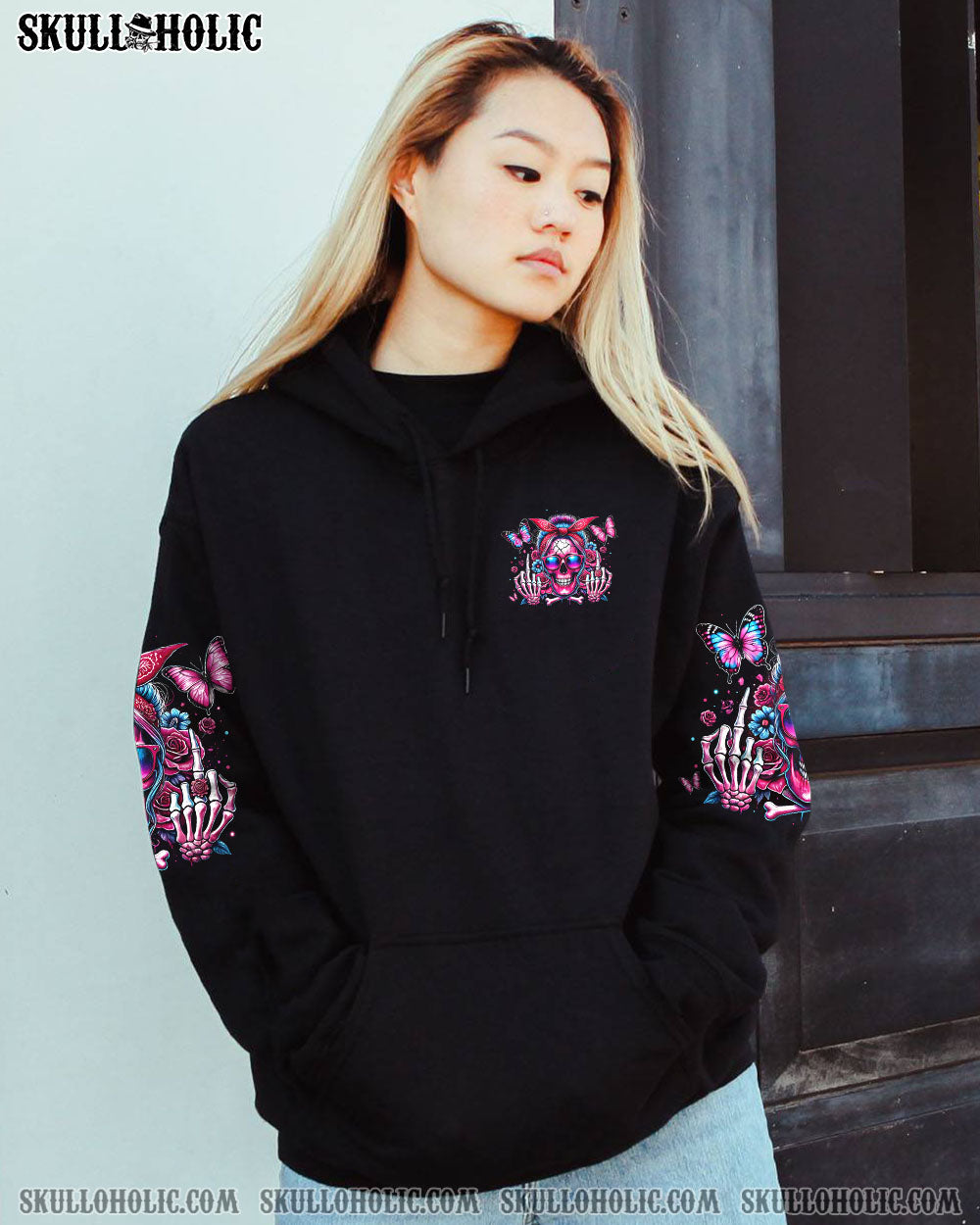 THE GOOD GIRL IN ME MESSY BUN SKULL ALL OVER PRINT – TYTM2207244