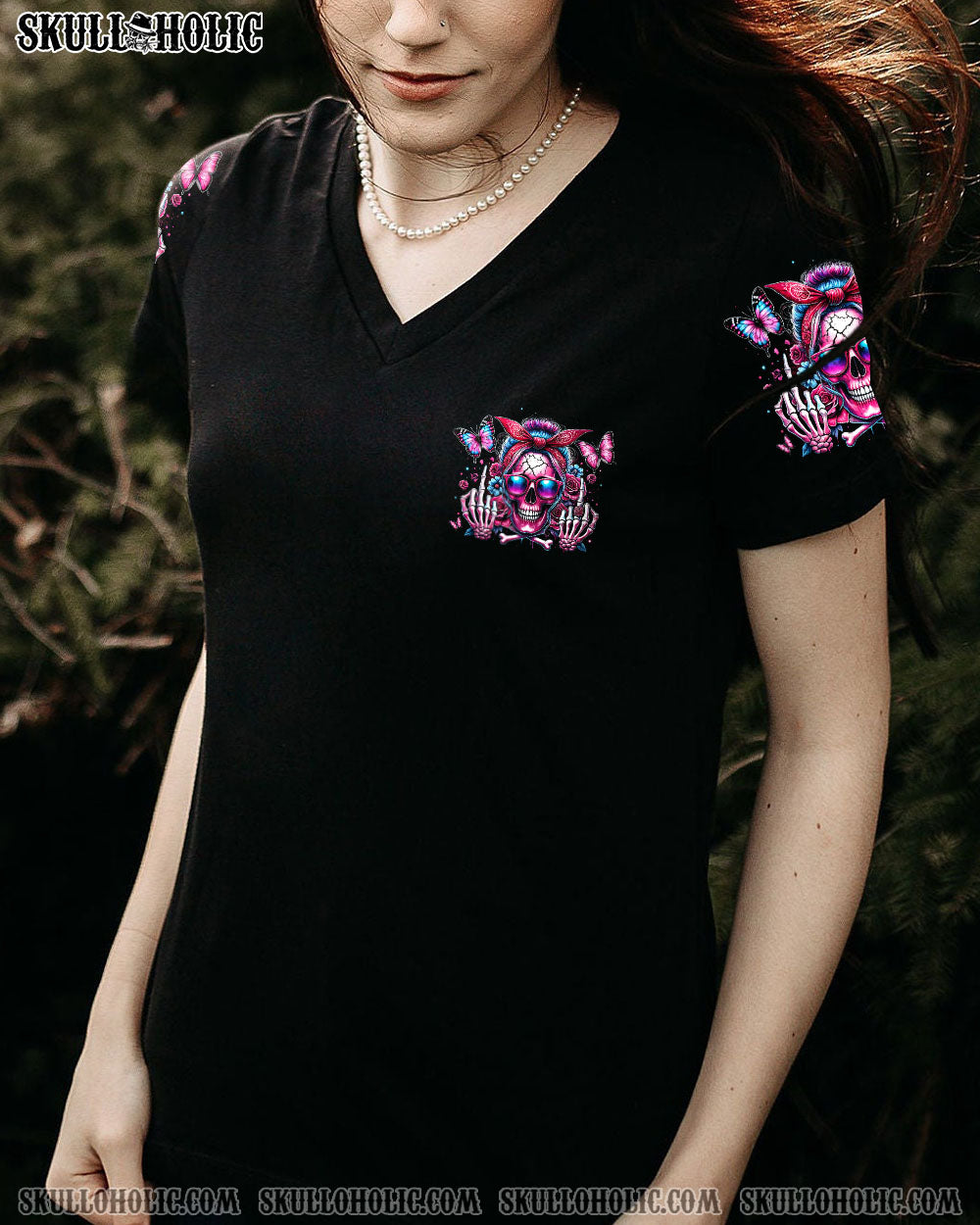 THE GOOD GIRL IN ME MESSY BUN SKULL ALL OVER PRINT – TYTM2207244