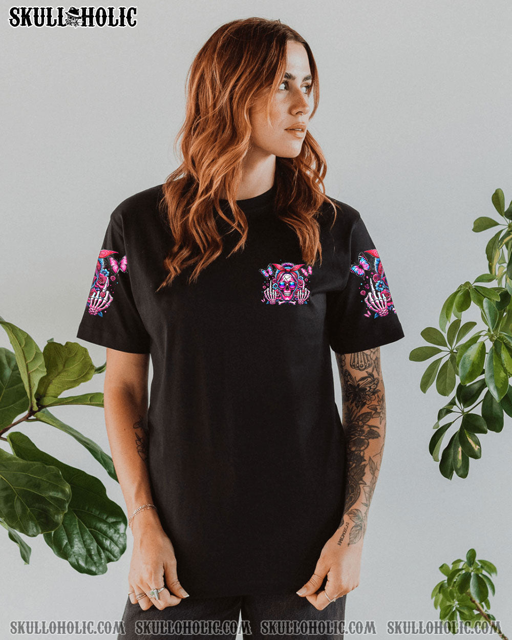 THE GOOD GIRL IN ME MESSY BUN SKULL ALL OVER PRINT – TYTM2207244