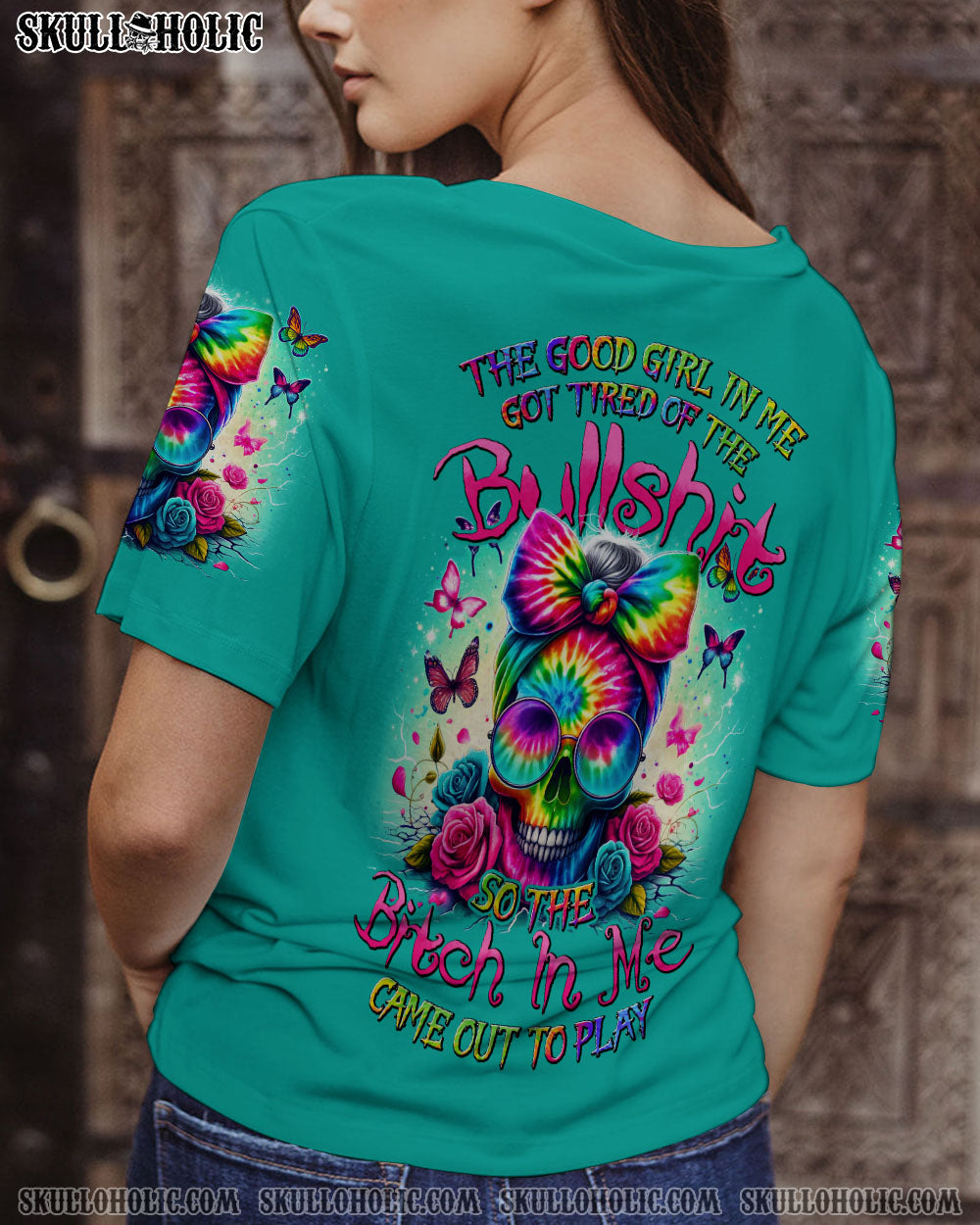 THE GOOD GIRL IN ME MESSY BUN TIE DYE ALL OVER PRINT – TYHI0605244