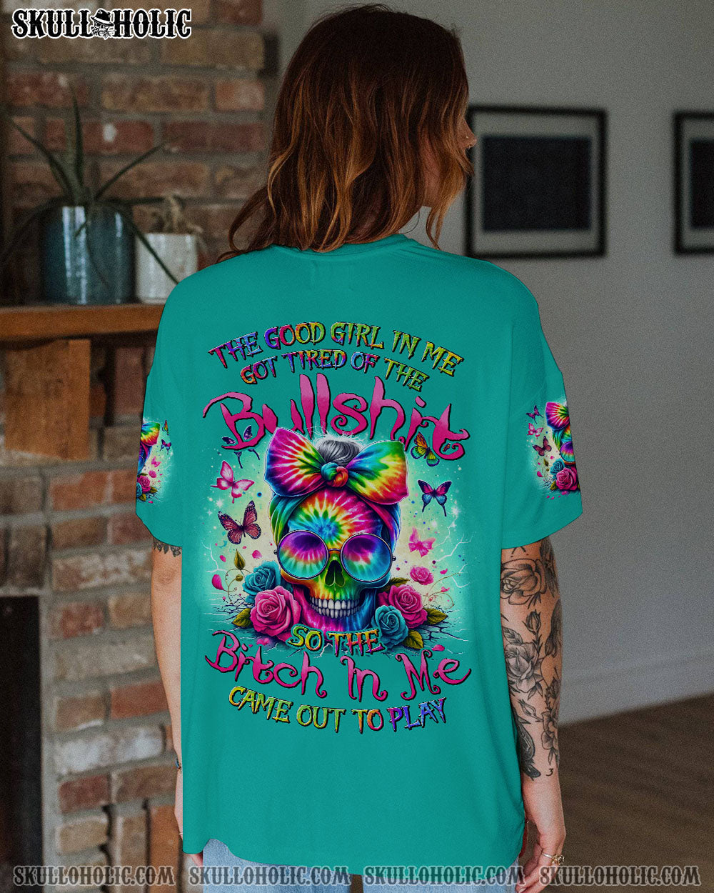 THE GOOD GIRL IN ME MESSY BUN TIE DYE ALL OVER PRINT – TYHI0605244