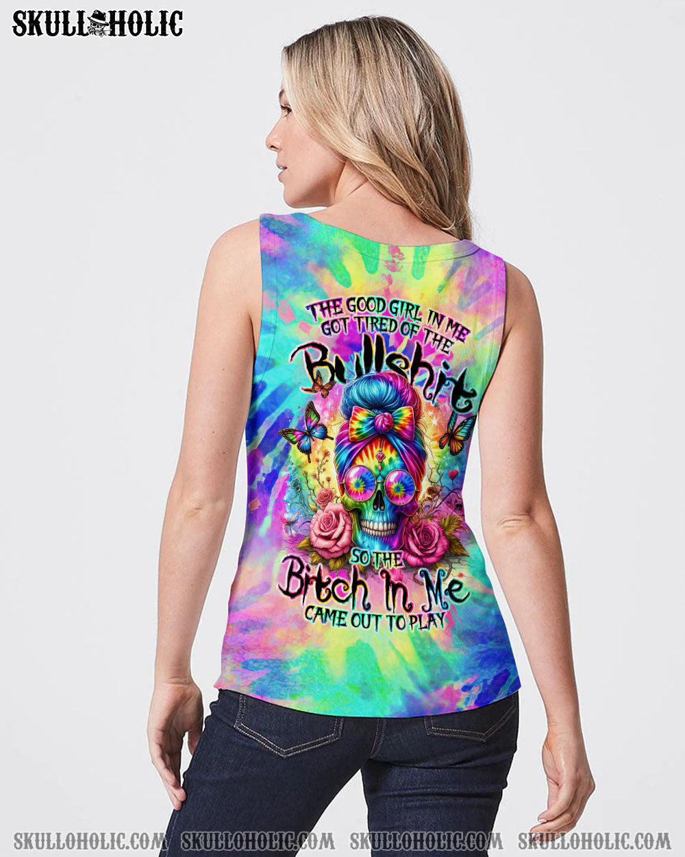 THE GOOD GIRL IN ME MESSY BUN TIE DYE ALL OVER PRINT – TYTM0705241