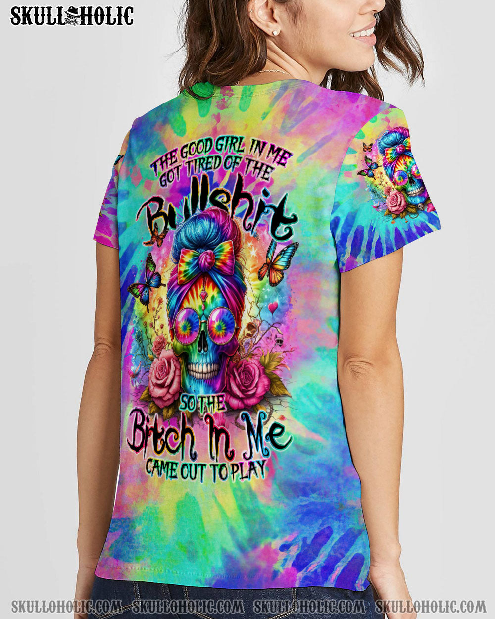 THE GOOD GIRL IN ME MESSY BUN TIE DYE ALL OVER PRINT – TYTM0705241