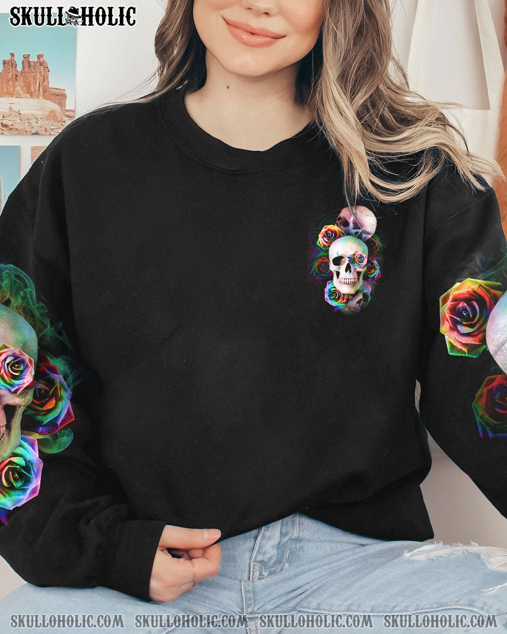 THE GOOD GIRL IN ME PINK ROSE SKULLS ALL OVER PRINT – TLTR2111222