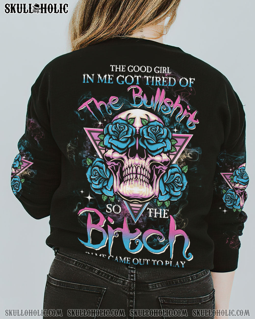 THE GOOD GIRL IN ME ROSE SKULL TRIANGLE ALL OVER PRINT – TLTW1002233