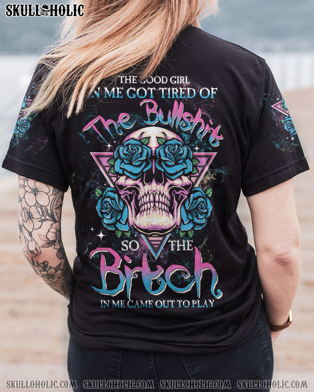 THE GOOD GIRL IN ME ROSE SKULL TRIANGLE ALL OVER PRINT – TLTW1002233