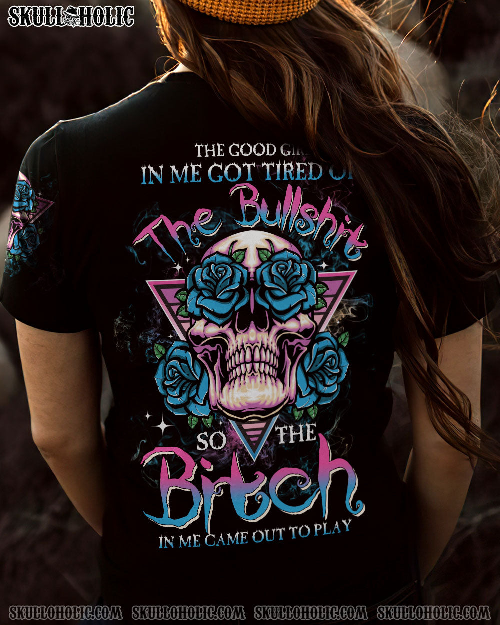 THE GOOD GIRL IN ME ROSE SKULL TRIANGLE ALL OVER PRINT – TLTW1002233