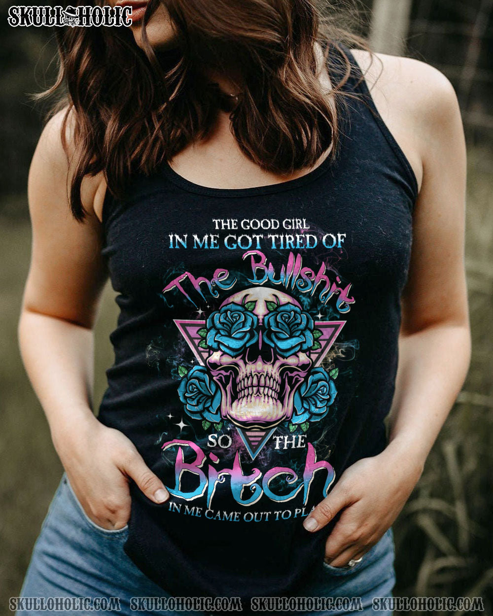 THE GOOD GIRL IN ME ROSE SKULL TRIANGLE ALL OVER PRINT – TLTW1002233