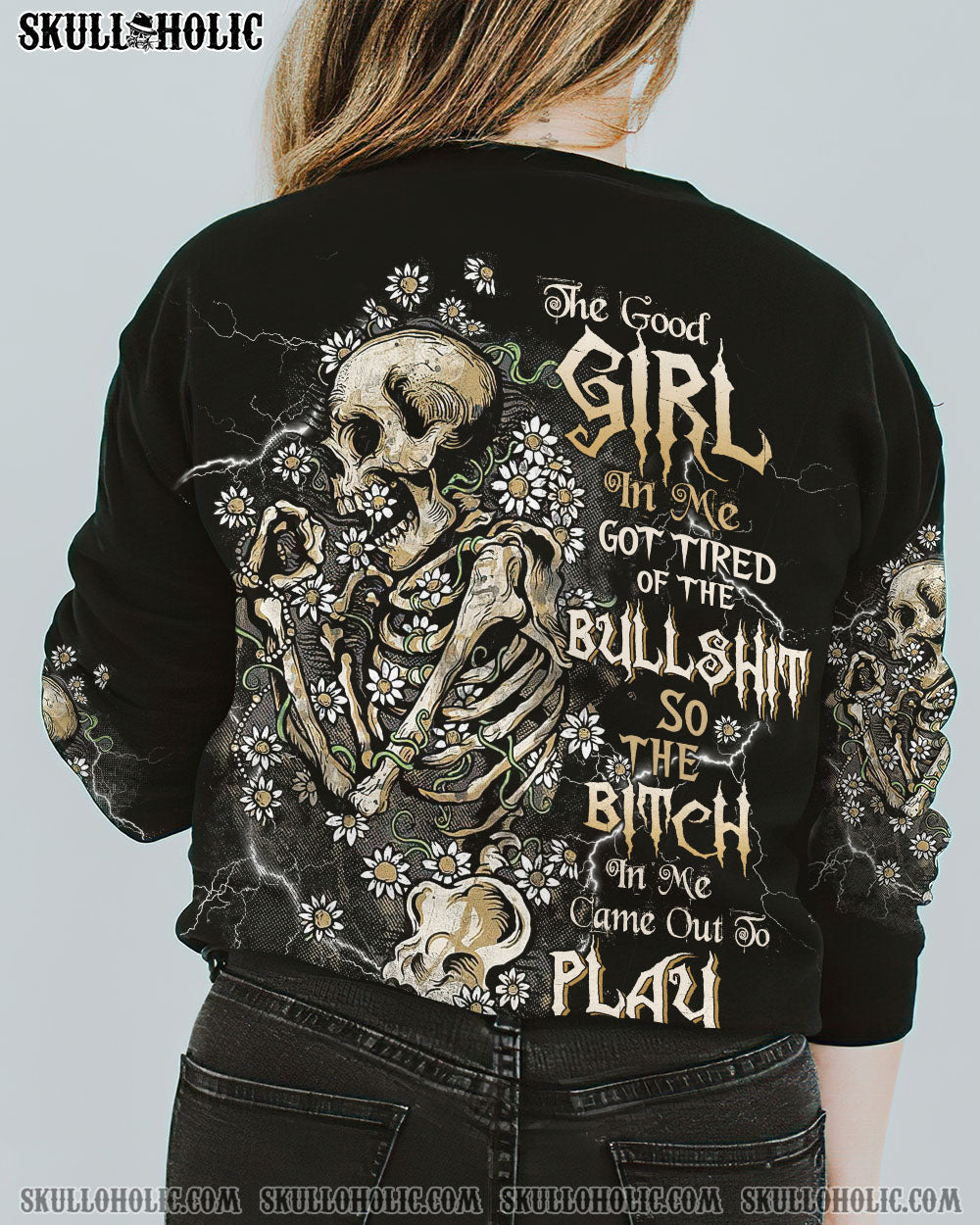 THE GOOD GIRL IN ME SKELETON DAISY ALL OVER PRINT – TLTW2710222