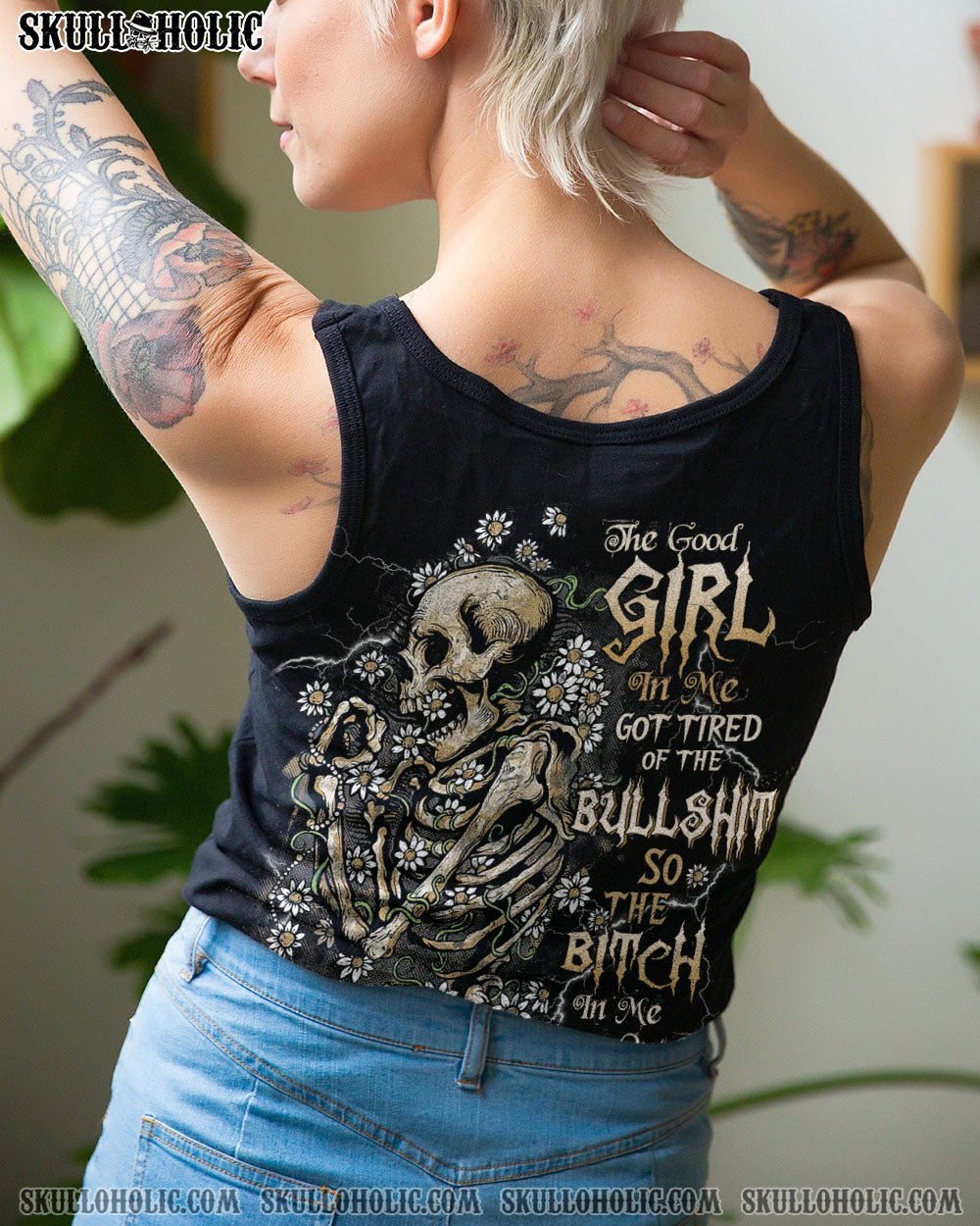 THE GOOD GIRL IN ME SKELETON DAISY ALL OVER PRINT – TLTW2710222