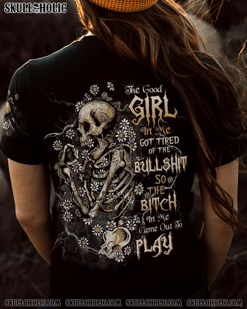 THE GOOD GIRL IN ME SKELETON DAISY ALL OVER PRINT – TLTW2710222