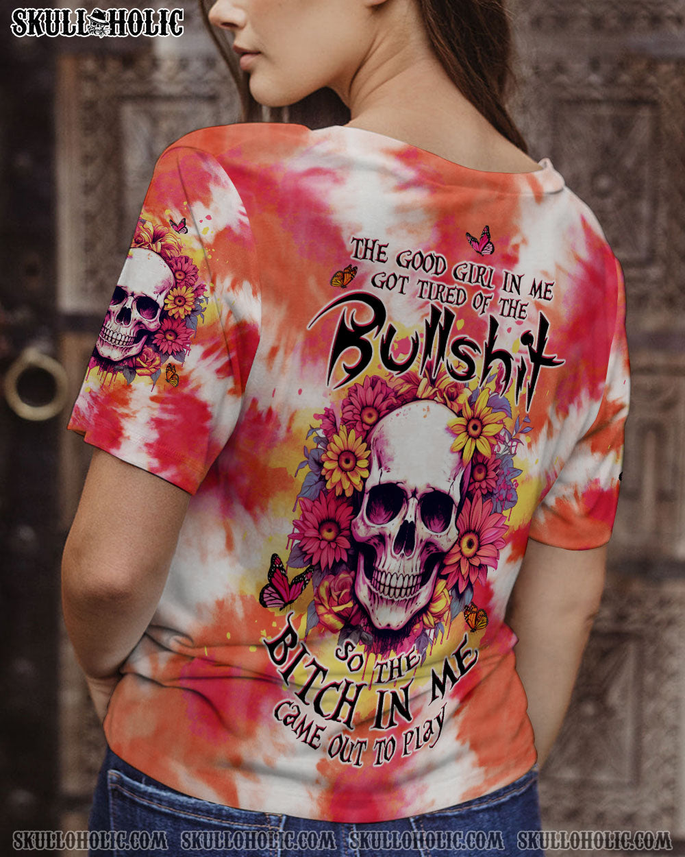 THE GOOD GIRL IN ME SKULL FLORAL ALL OVER PRINT – TLTW2902245