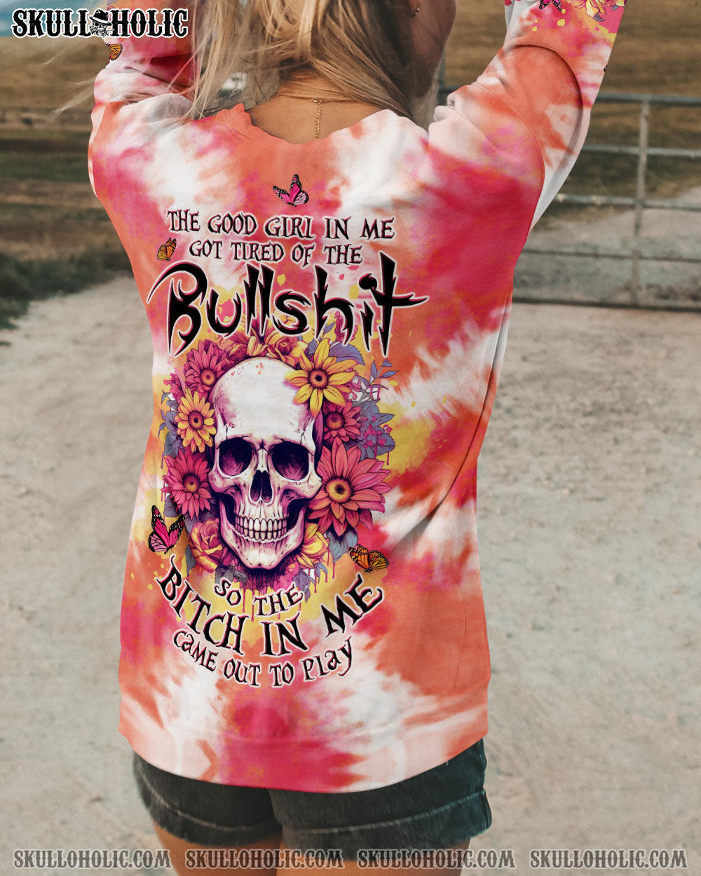 THE GOOD GIRL IN ME SKULL FLORAL ALL OVER PRINT – TLTW2902245