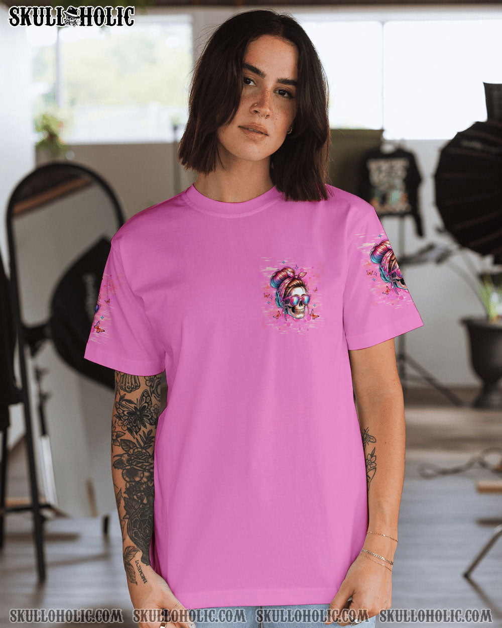 THE GOOD GIRL IN ME SKULL MESSY BUN ALL OVER PRINT – TLTW2606241