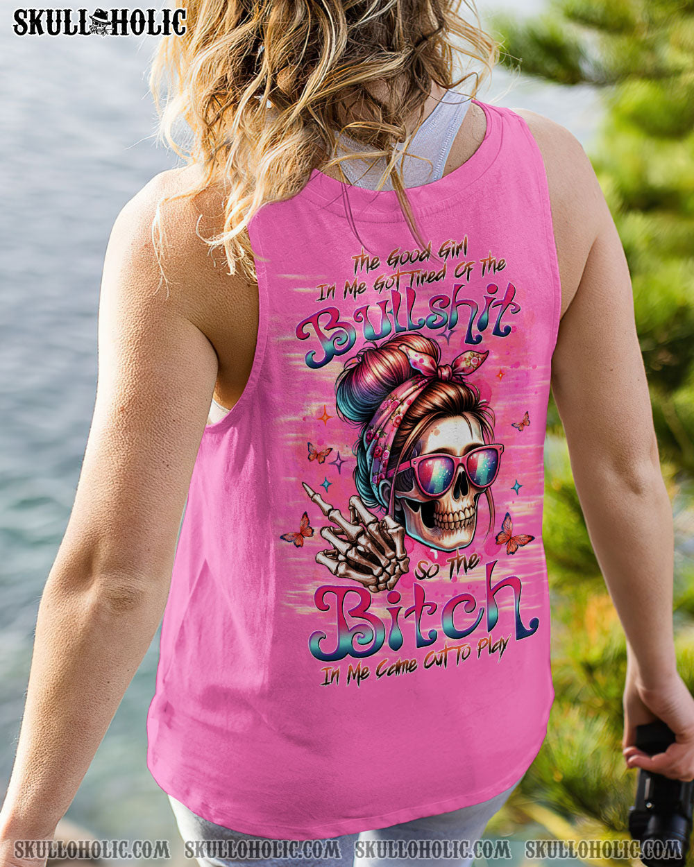 THE GOOD GIRL IN ME SKULL MESSY BUN ALL OVER PRINT – TLTW2606241