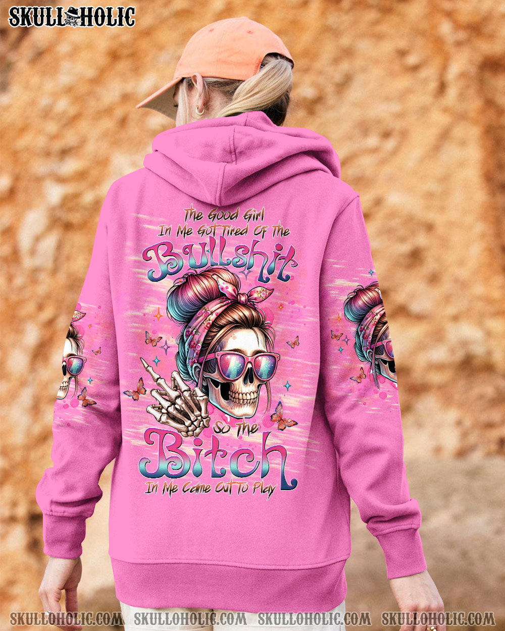 THE GOOD GIRL IN ME SKULL MESSY BUN ALL OVER PRINT – TLTW2606241
