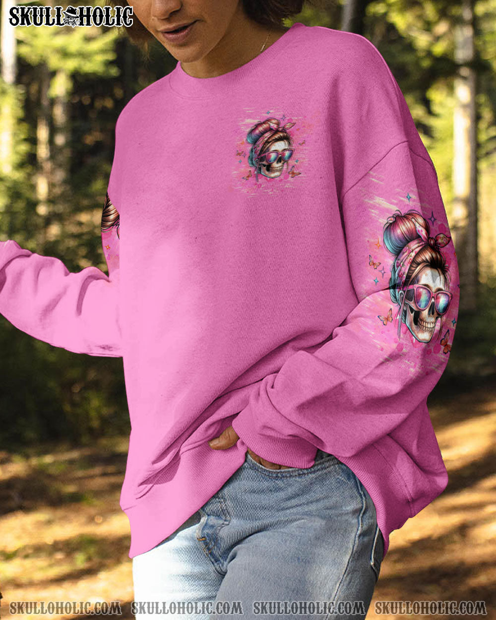 THE GOOD GIRL IN ME SKULL MESSY BUN ALL OVER PRINT – TLTW2606241