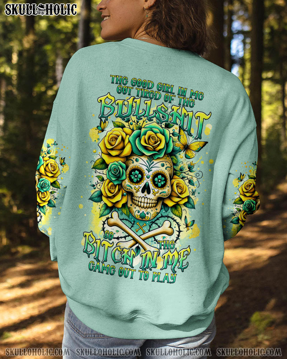 THE GOOD GIRL IN ME SKULL ROSE ALL OVER PRINT – TLNT0911233