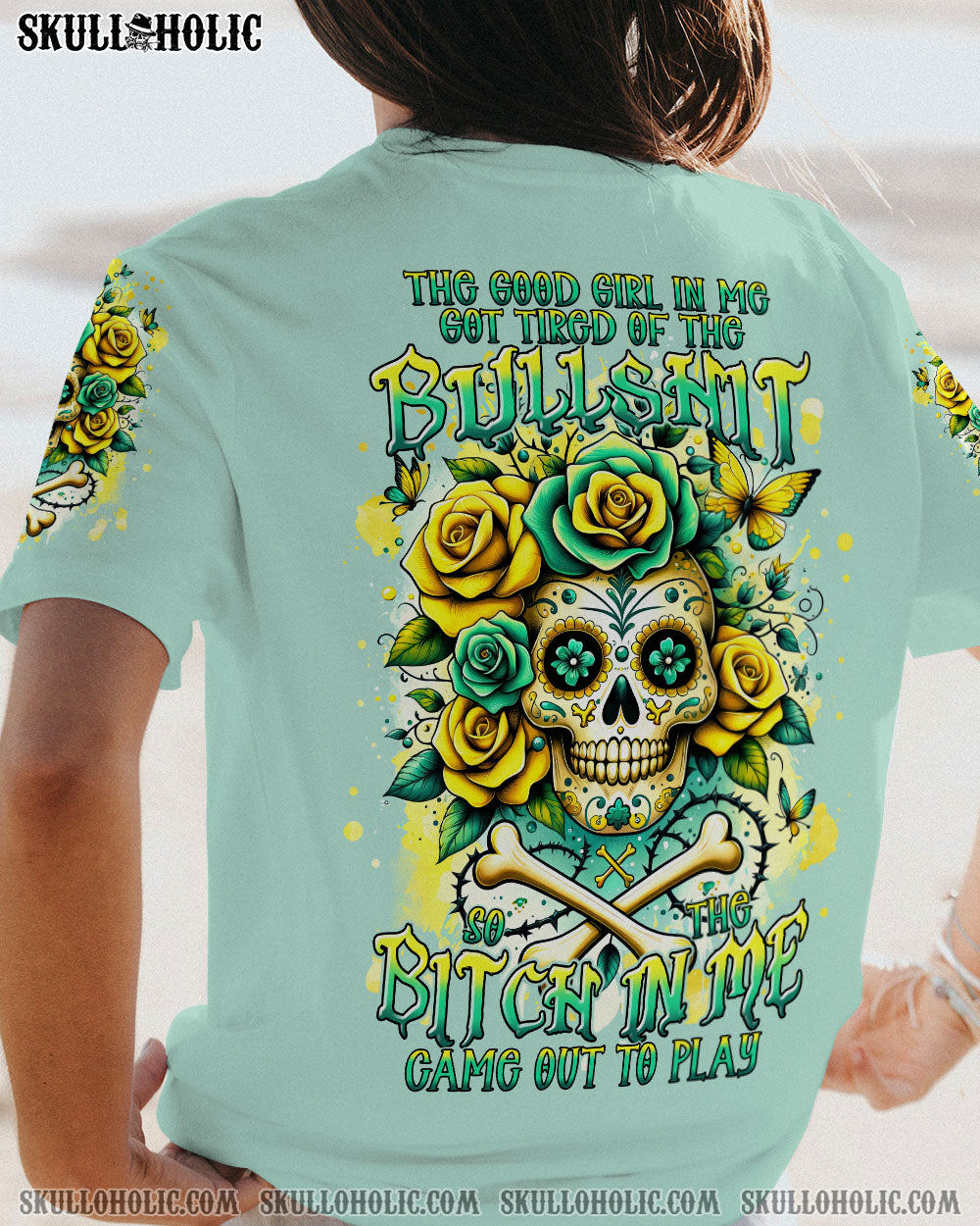 THE GOOD GIRL IN ME SKULL ROSE ALL OVER PRINT – TLNT0911233