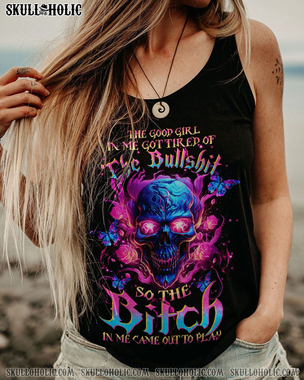 THE GOOD GIRL IN ME SKULL ROSE ALL OVER PRINT – TLTW0610235