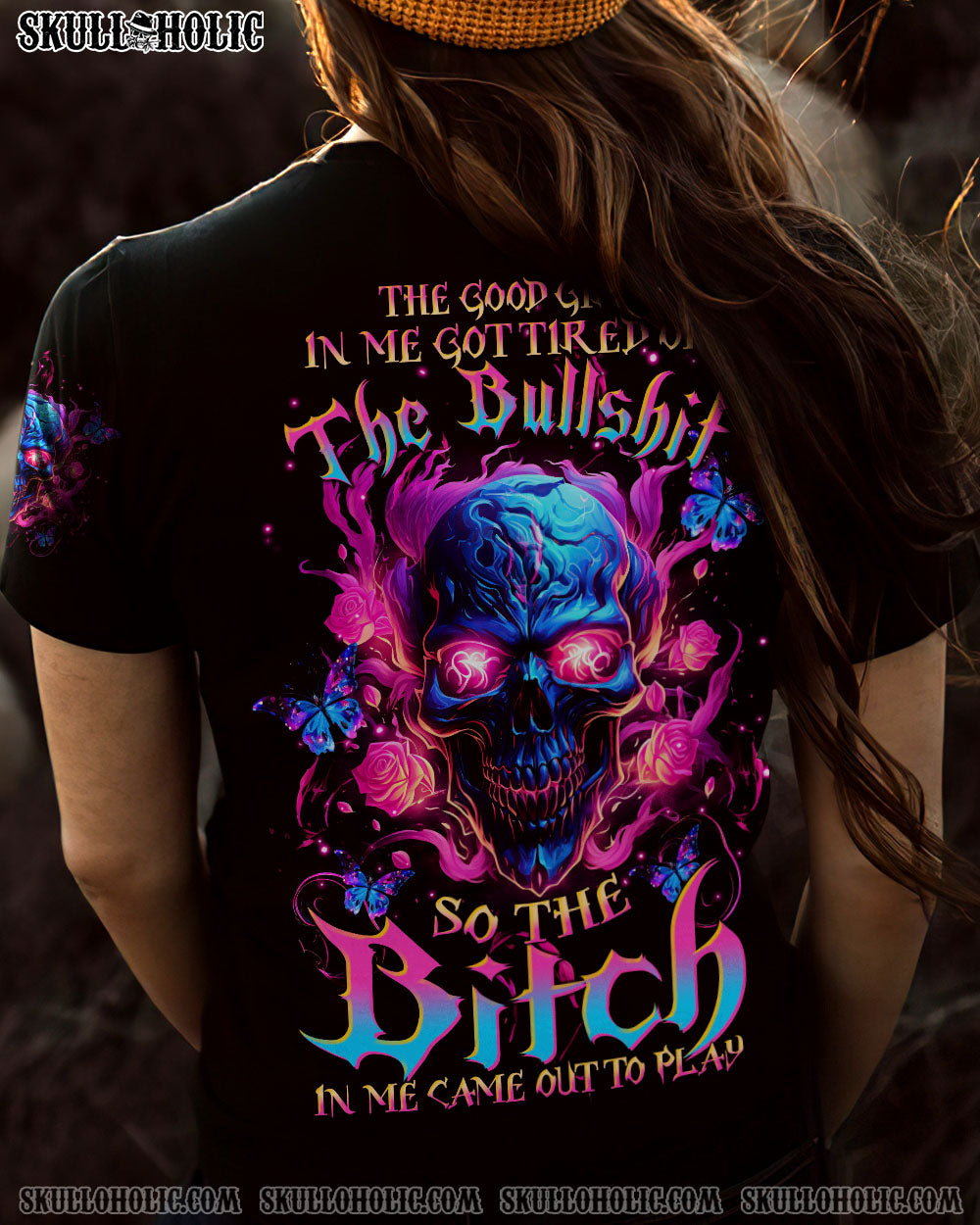 THE GOOD GIRL IN ME SKULL ROSE ALL OVER PRINT – TLTW0610235