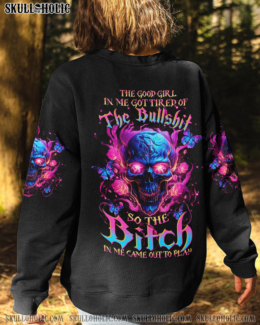 THE GOOD GIRL IN ME SKULL ROSE ALL OVER PRINT – TLTW0610235