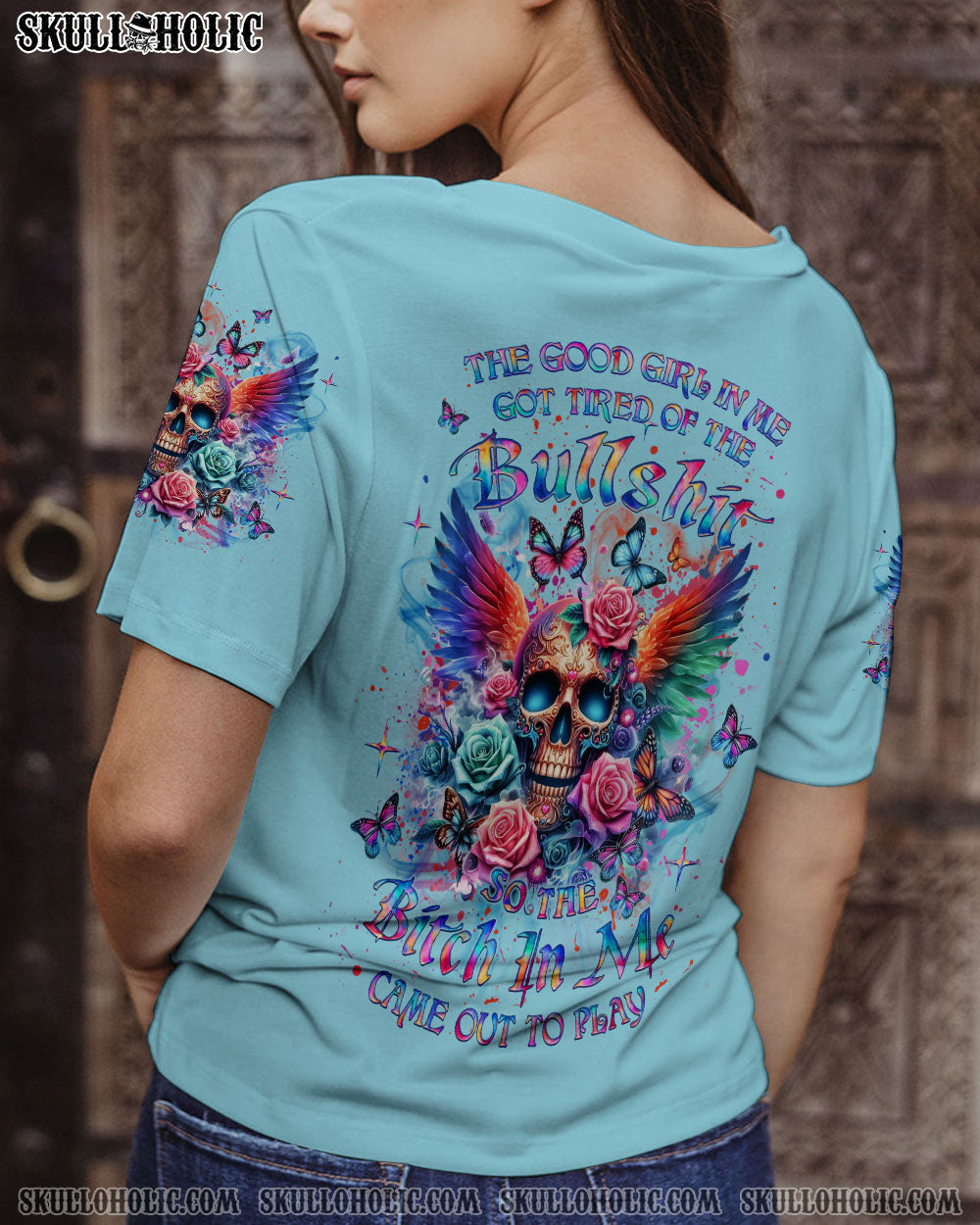 THE GOOD GIRL IN ME SKULL WINGS ALL OVER PRINT – YHLT3003244