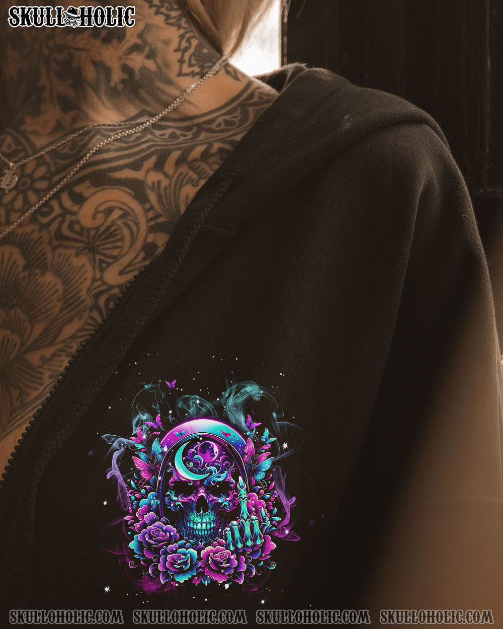 THE GOOD GIRL IN ME SKULLS FLOWER ALL OVER PRINT – TLNT2811231