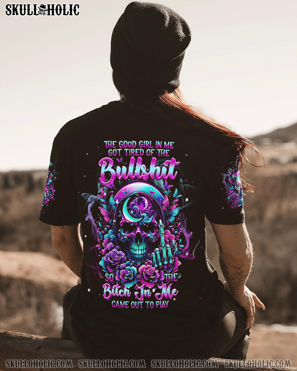 THE GOOD GIRL IN ME SKULLS FLOWER ALL OVER PRINT – TLNT2811231