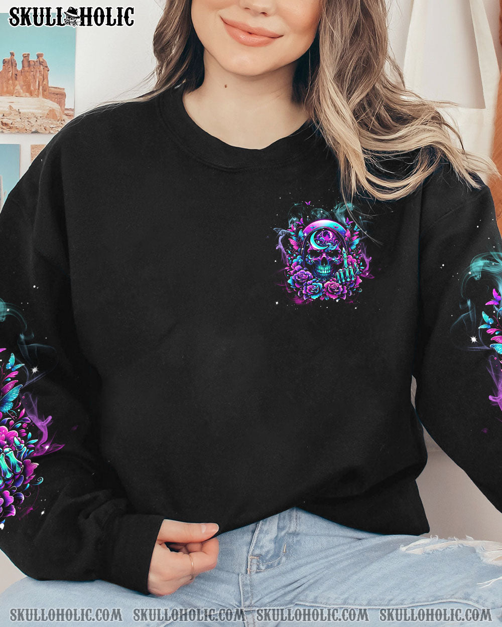 THE GOOD GIRL IN ME SKULLS FLOWER ALL OVER PRINT – TLNT2811231