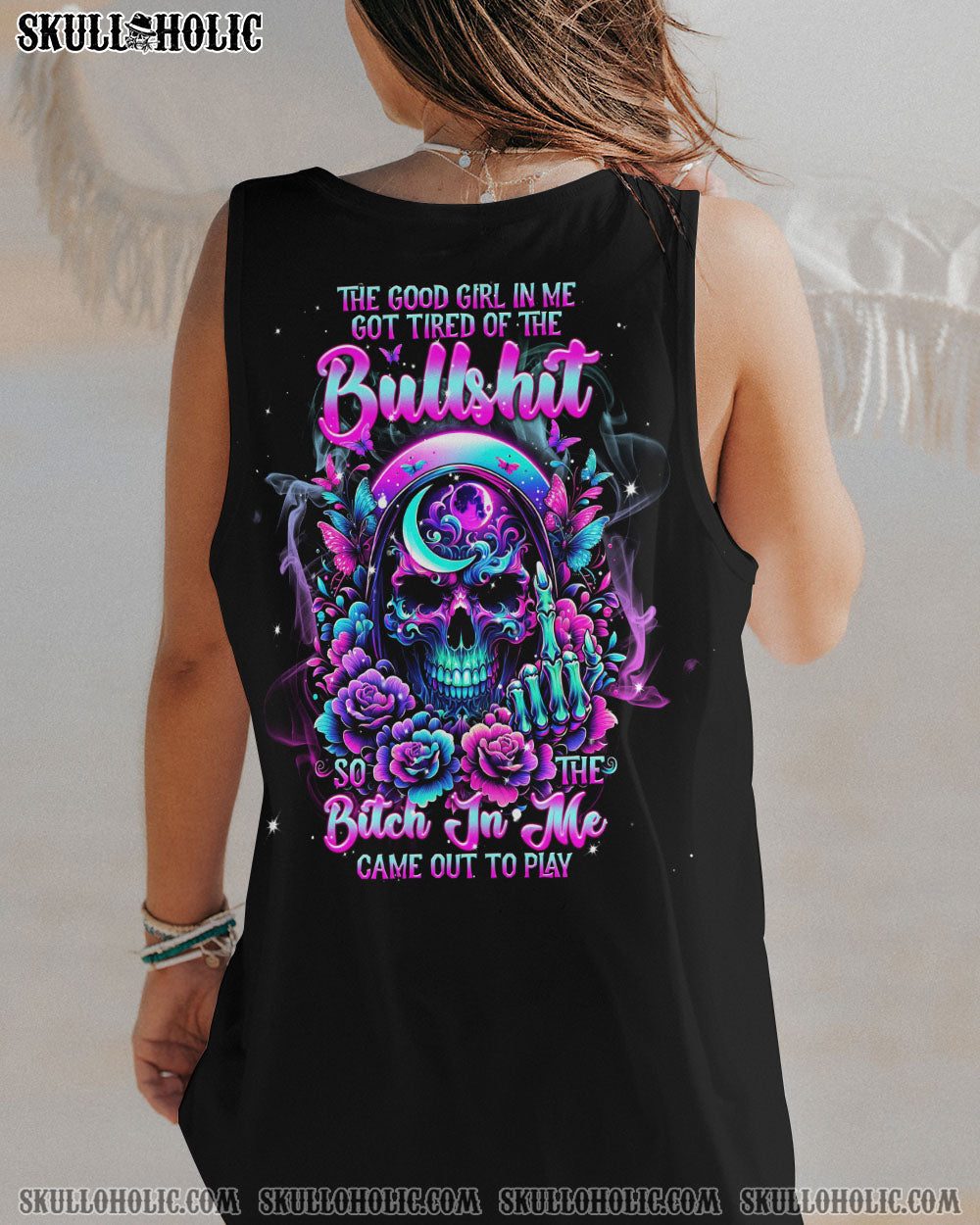 THE GOOD GIRL IN ME SKULLS FLOWER ALL OVER PRINT – TLNT2811231