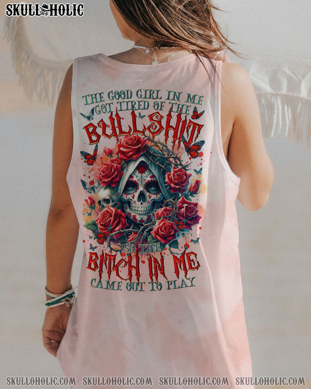 THE GOOD GIRL IN ME SUGAR SKULL ROSE ALL OVER PRINT – TLTR2002241