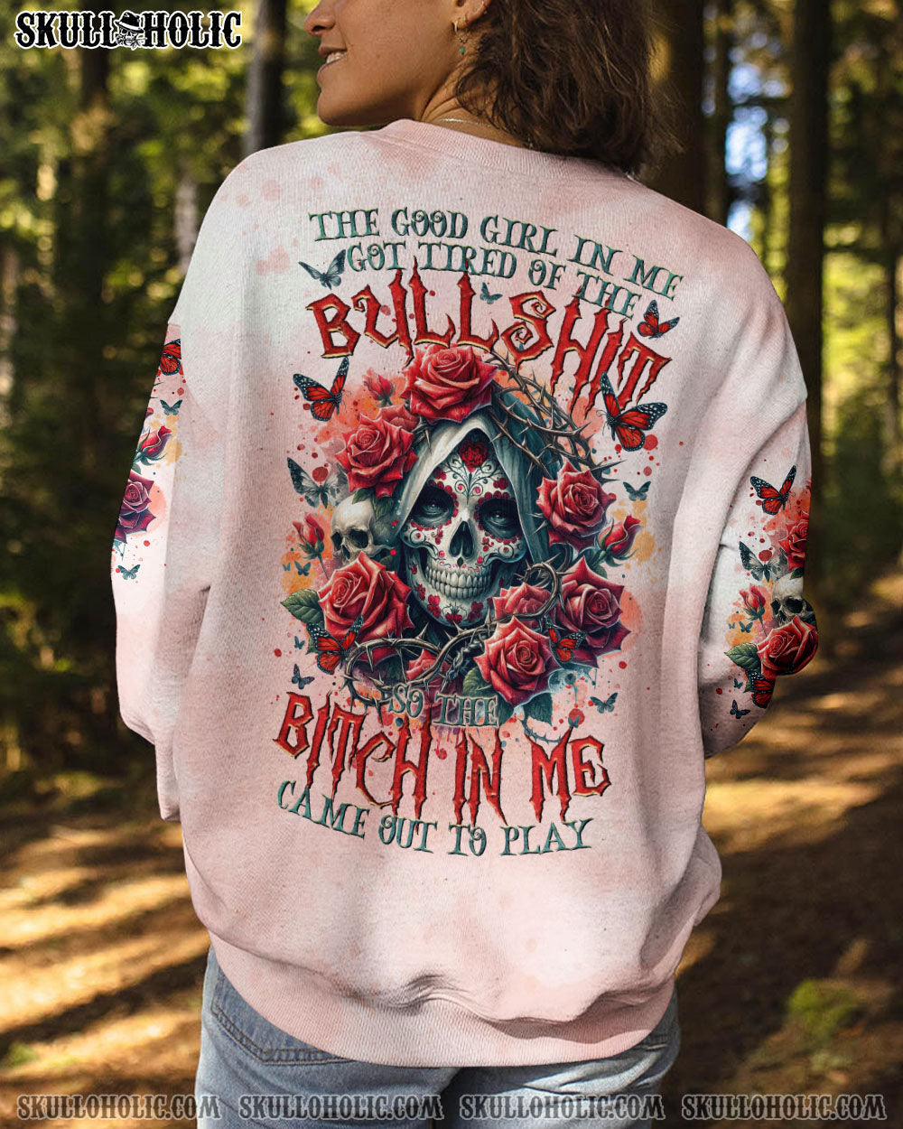 THE GOOD GIRL IN ME SUGAR SKULL ROSE ALL OVER PRINT – TLTR2002241