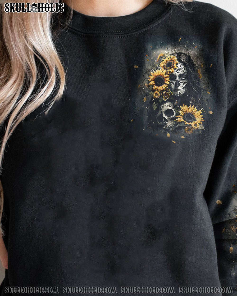 THE GOOD GIRL IN ME SUGAR SKULL SUNFLOWER ALL OVER PRINT – TLTW1402233