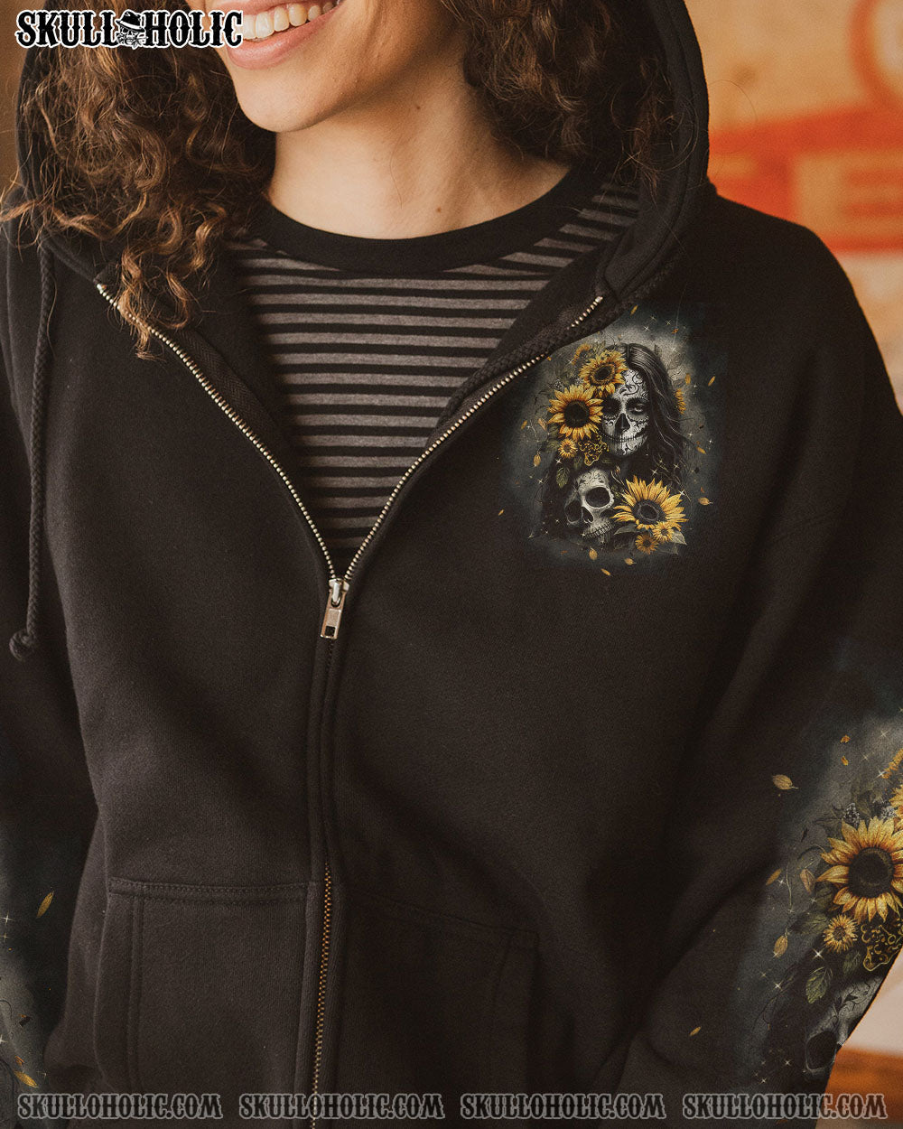 THE GOOD GIRL IN ME SUGAR SKULL SUNFLOWER ALL OVER PRINT – TLTW1402233