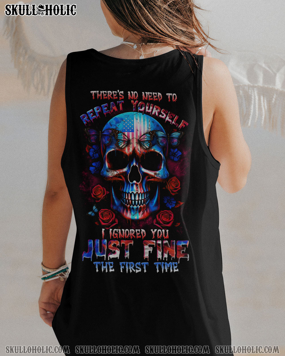 THERE’S NO NEED TO REPEAT YOURSELF AMERICAN SKULL ALL OVER PRINT – TLTR1505232