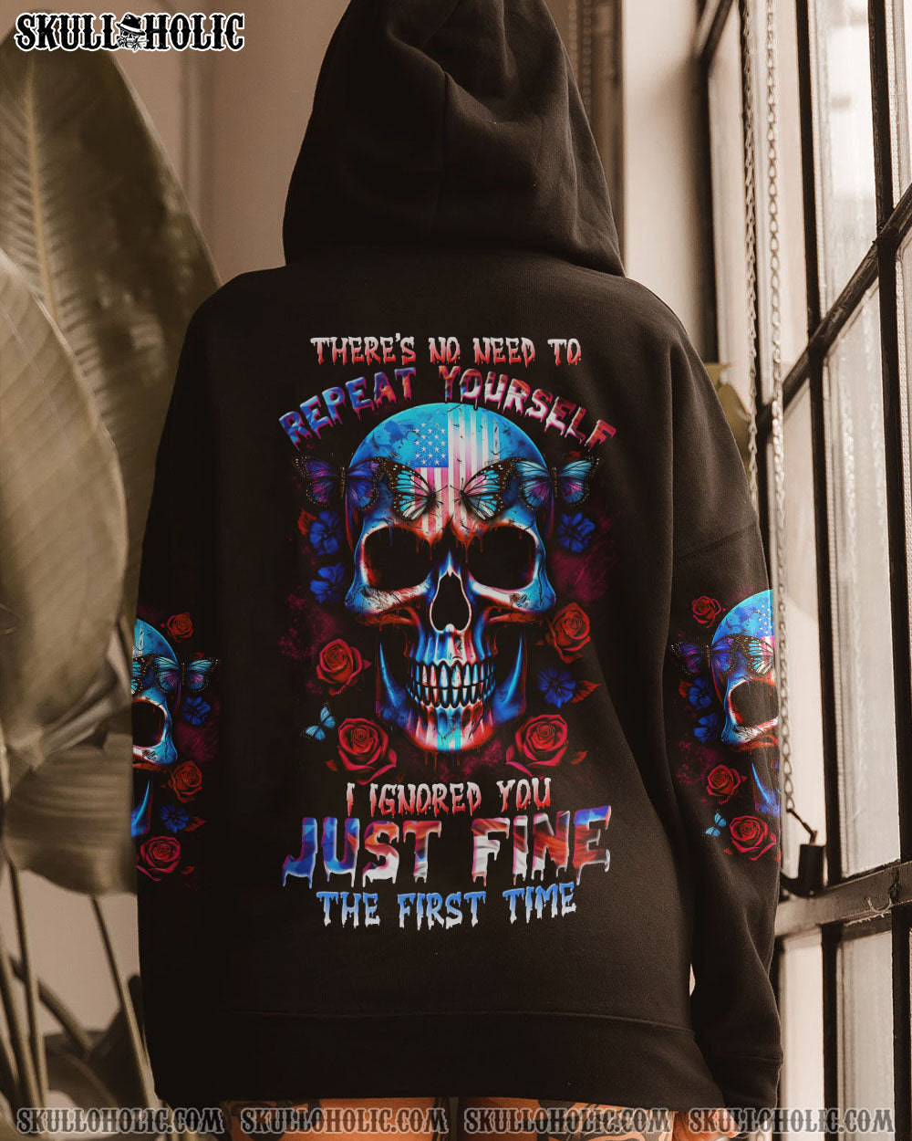 THERE’S NO NEED TO REPEAT YOURSELF AMERICAN SKULL ALL OVER PRINT – TLTR1505232