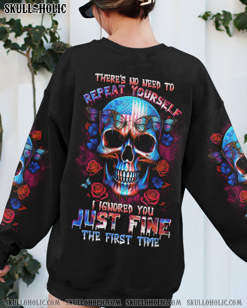 THERE’S NO NEED TO REPEAT YOURSELF AMERICAN SKULL ALL OVER PRINT – TLTR1505232