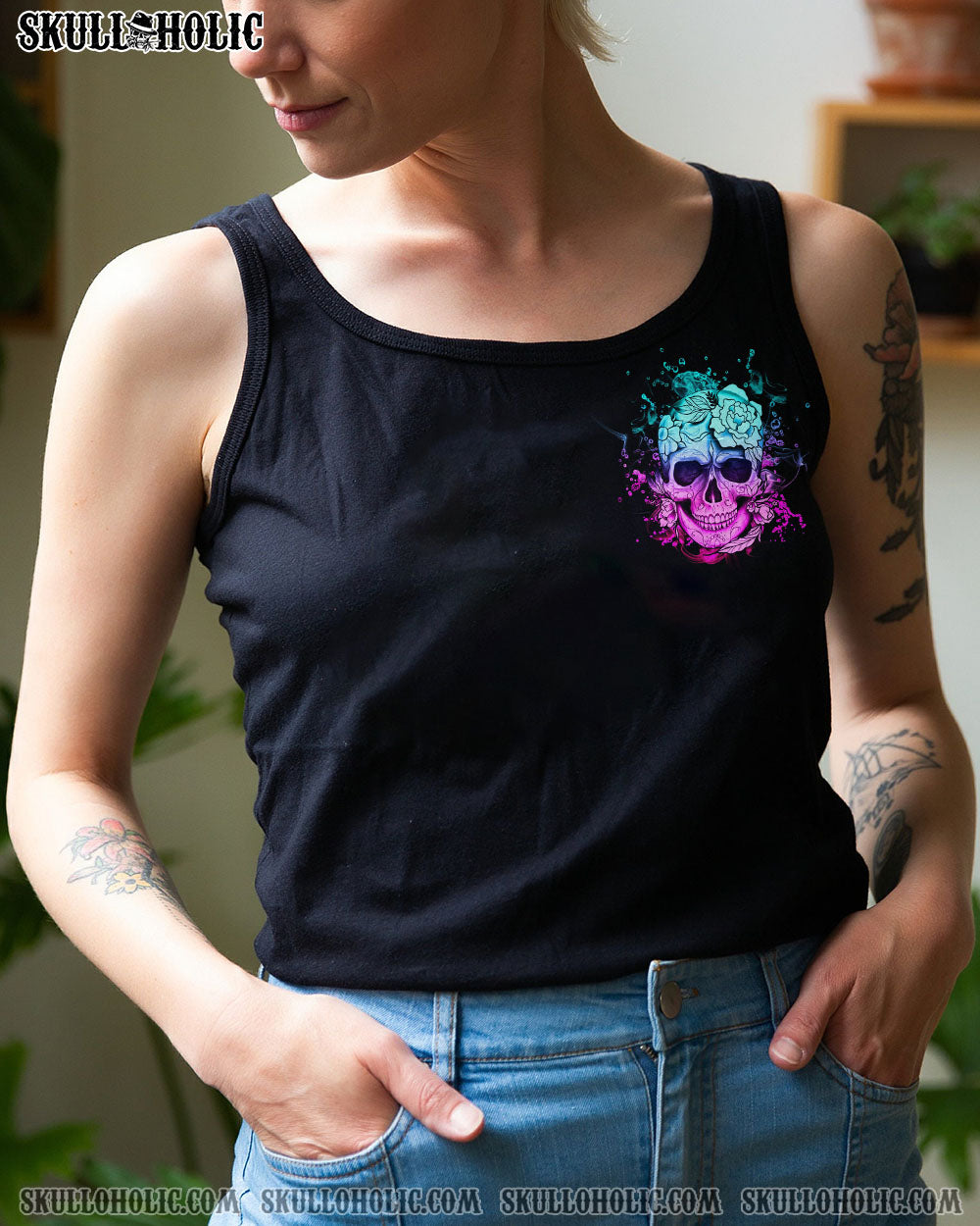 THEY LAUGH AT ME SKULL FLOWER ALL OVER PRINT – YHHG2312223