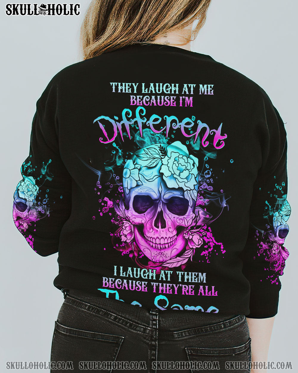 THEY LAUGH AT ME SKULL FLOWER ALL OVER PRINT – YHHG2312223