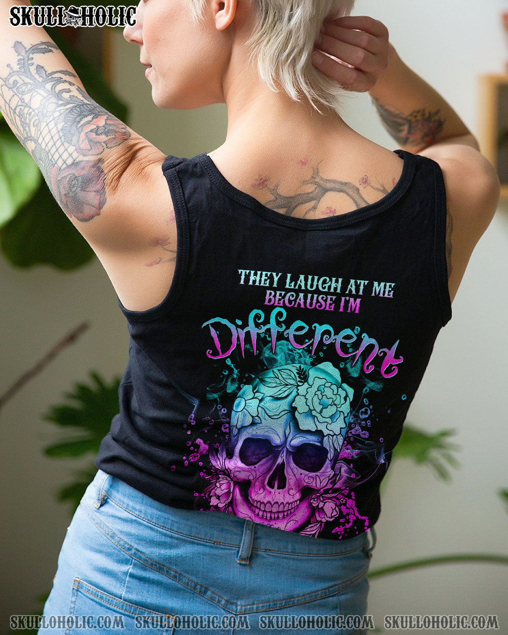 THEY LAUGH AT ME SKULL FLOWER ALL OVER PRINT – YHHG2312223