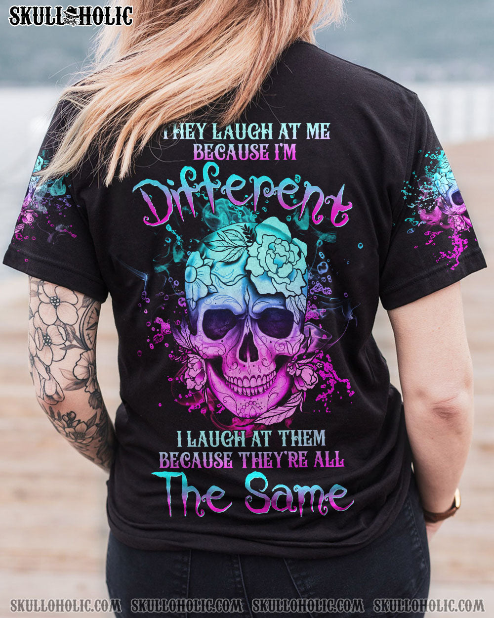 THEY LAUGH AT ME SKULL FLOWER ALL OVER PRINT – YHHG2312223