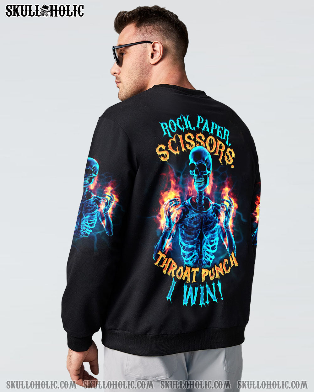 THROAT PUNCH I WIN SKELETON FLAMING ALL OVER PRINT – TLNO1807234