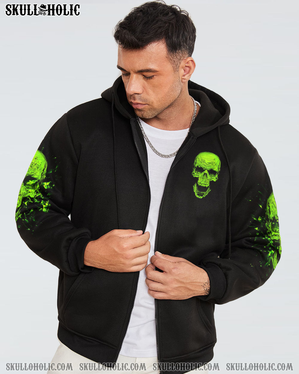 THROAT PUNCH I WIN SKULL GREEN ALL OVER PRINT – TLNZ2612221