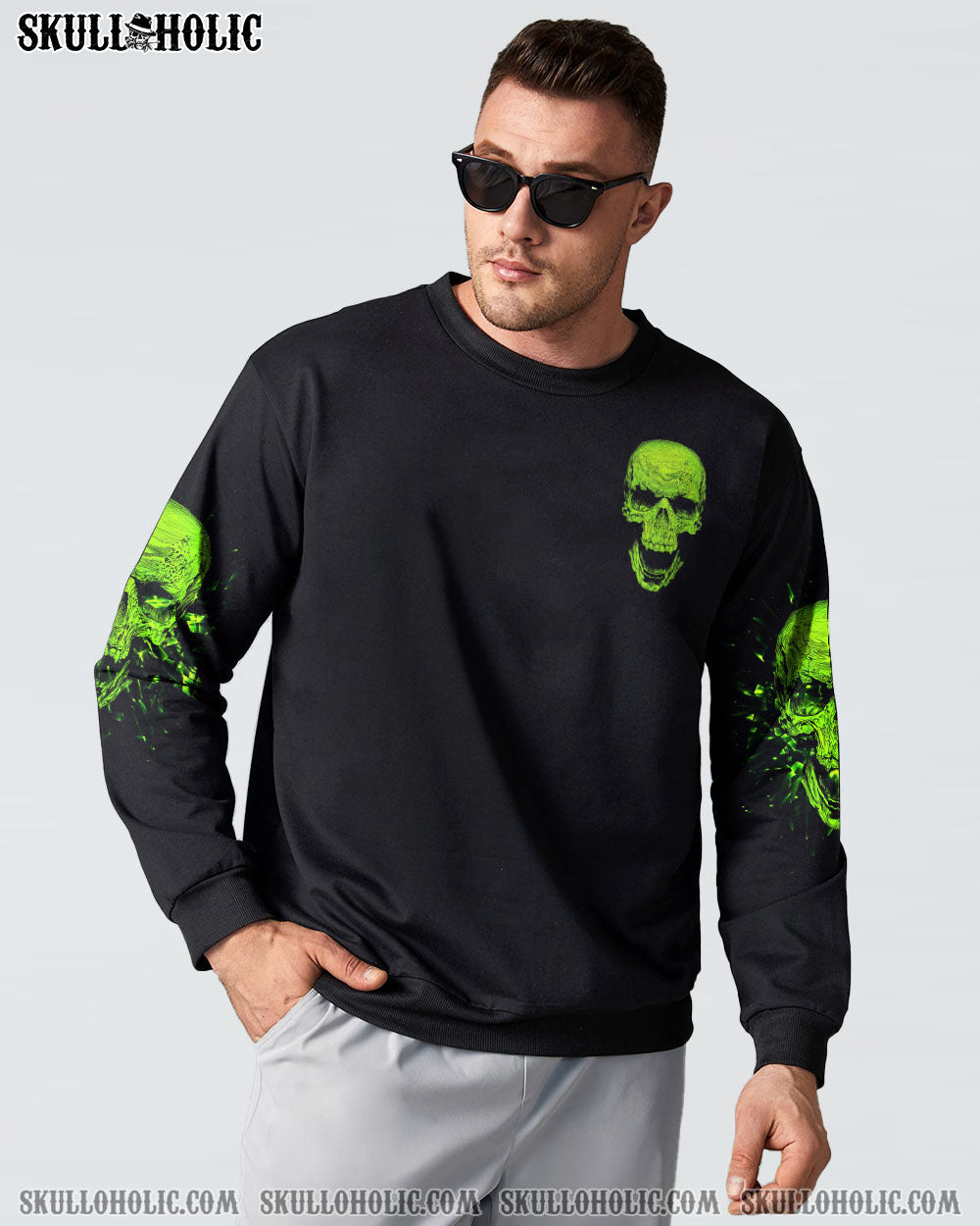 THROAT PUNCH I WIN SKULL GREEN ALL OVER PRINT – TLNZ2612221
