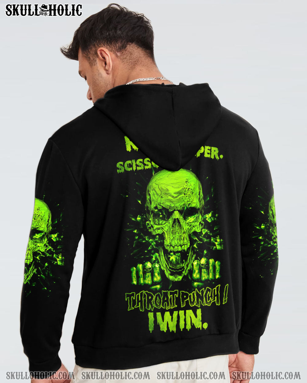 THROAT PUNCH I WIN SKULL GREEN ALL OVER PRINT – TLNZ2612221