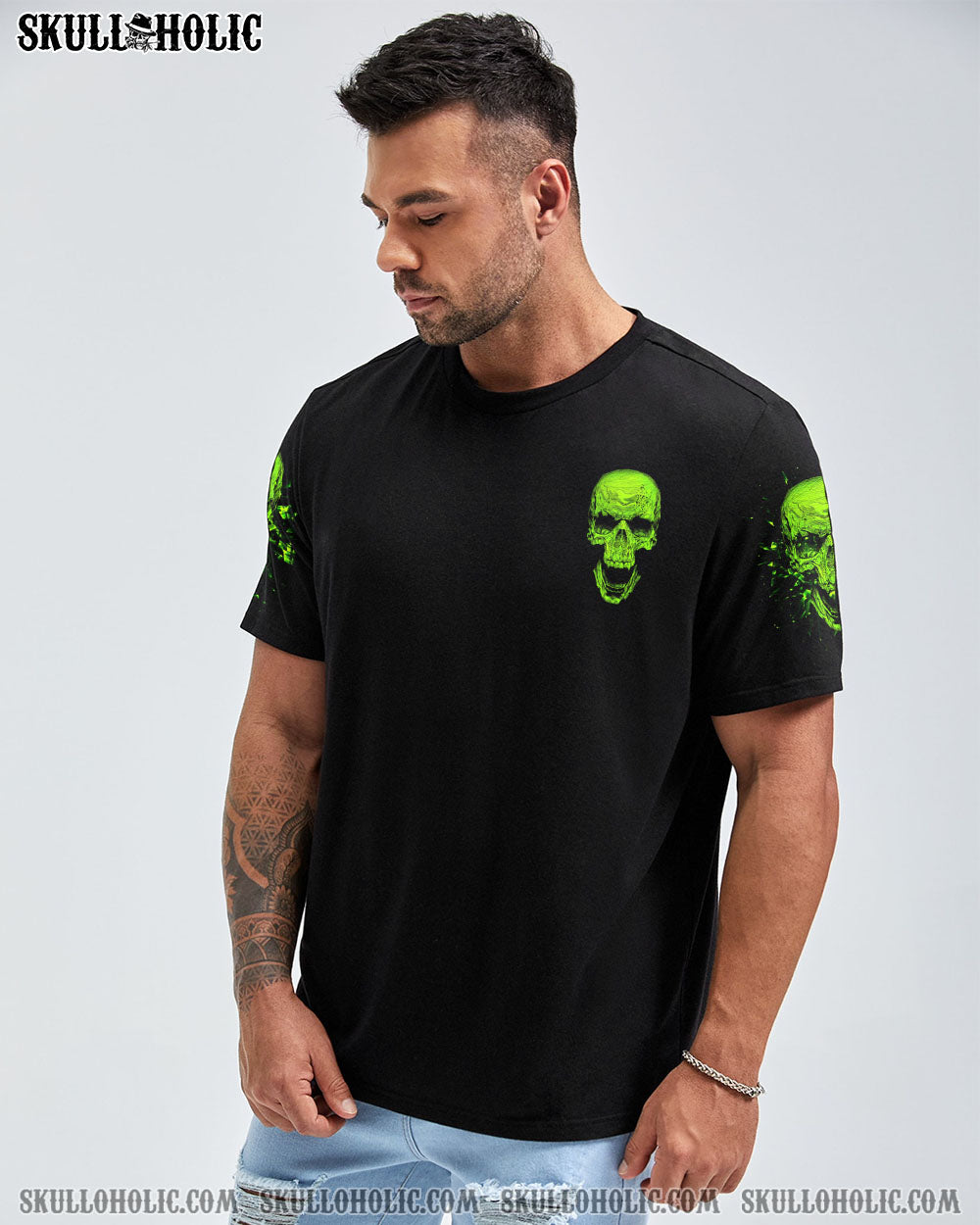 THROAT PUNCH I WIN SKULL GREEN ALL OVER PRINT – TLNZ2612221