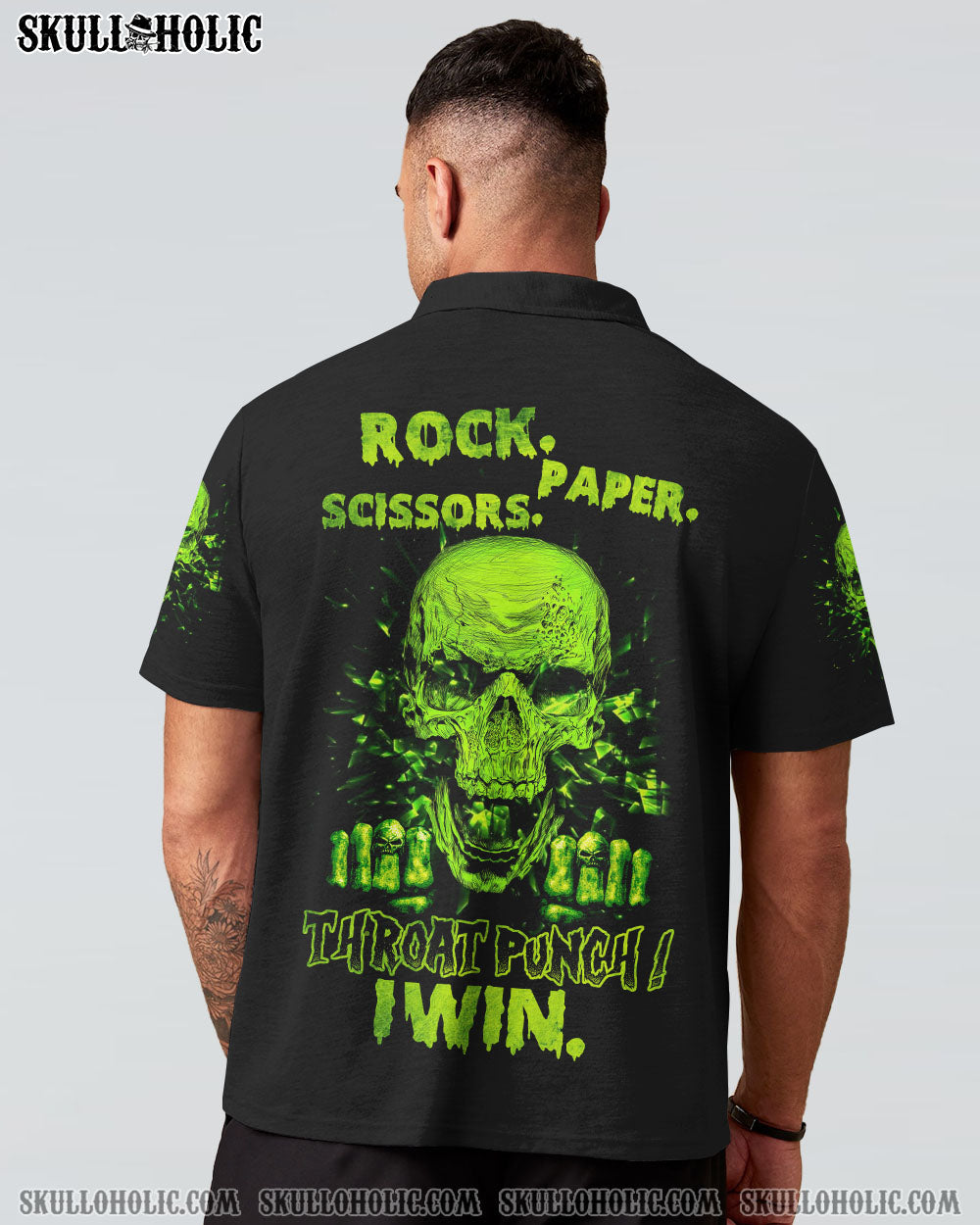 THROAT PUNCH I WIN SKULL GREEN ALL OVER PRINT – TLNZ2612221