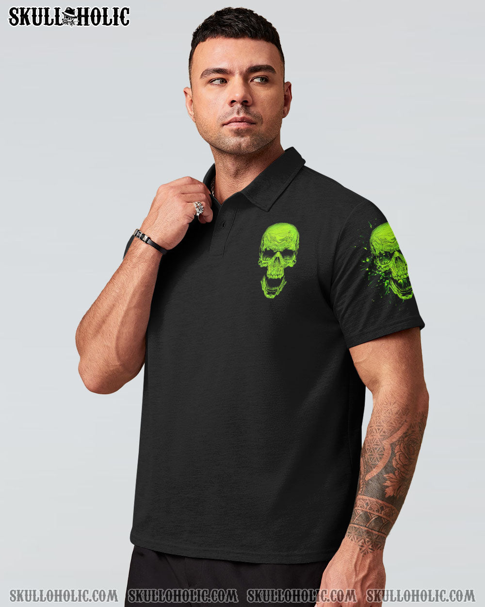 THROAT PUNCH I WIN SKULL GREEN ALL OVER PRINT – TLNZ2612221