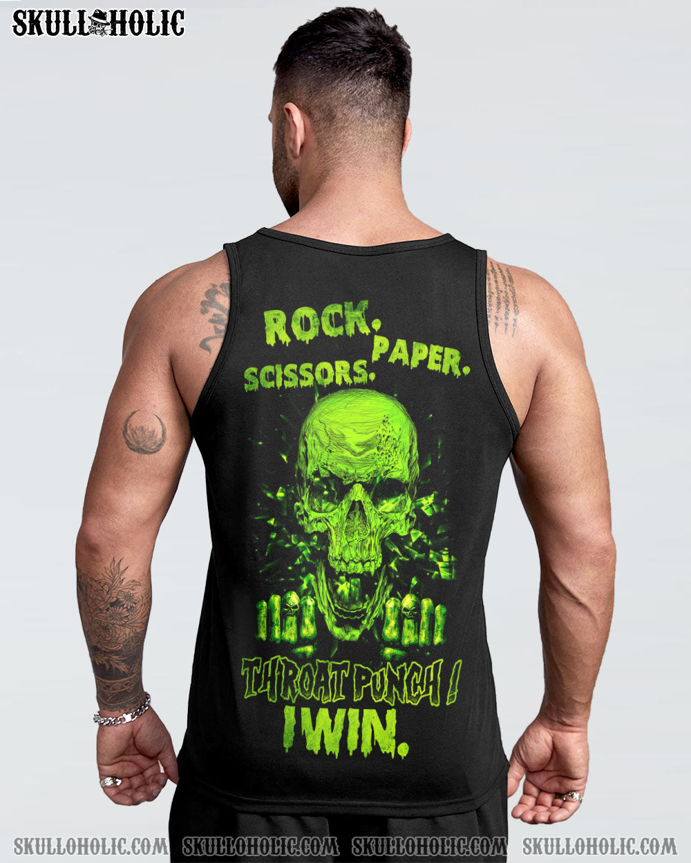 THROAT PUNCH I WIN SKULL GREEN ALL OVER PRINT – TLNZ2612221